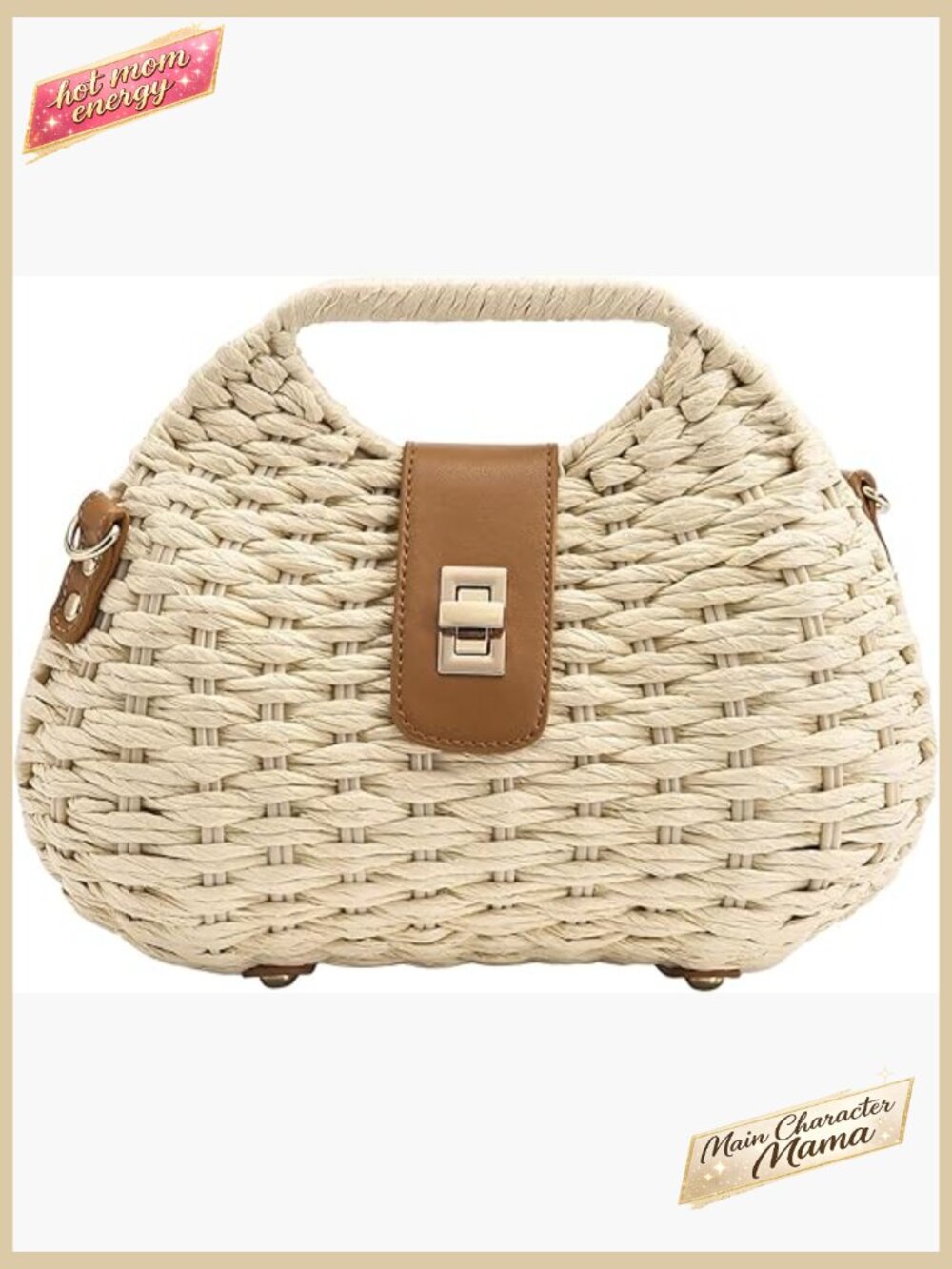 Woven Straw Crossbody Bag Boho Summer Beach Shoulder Purse Adjustable Strap - Picture 1 of 6